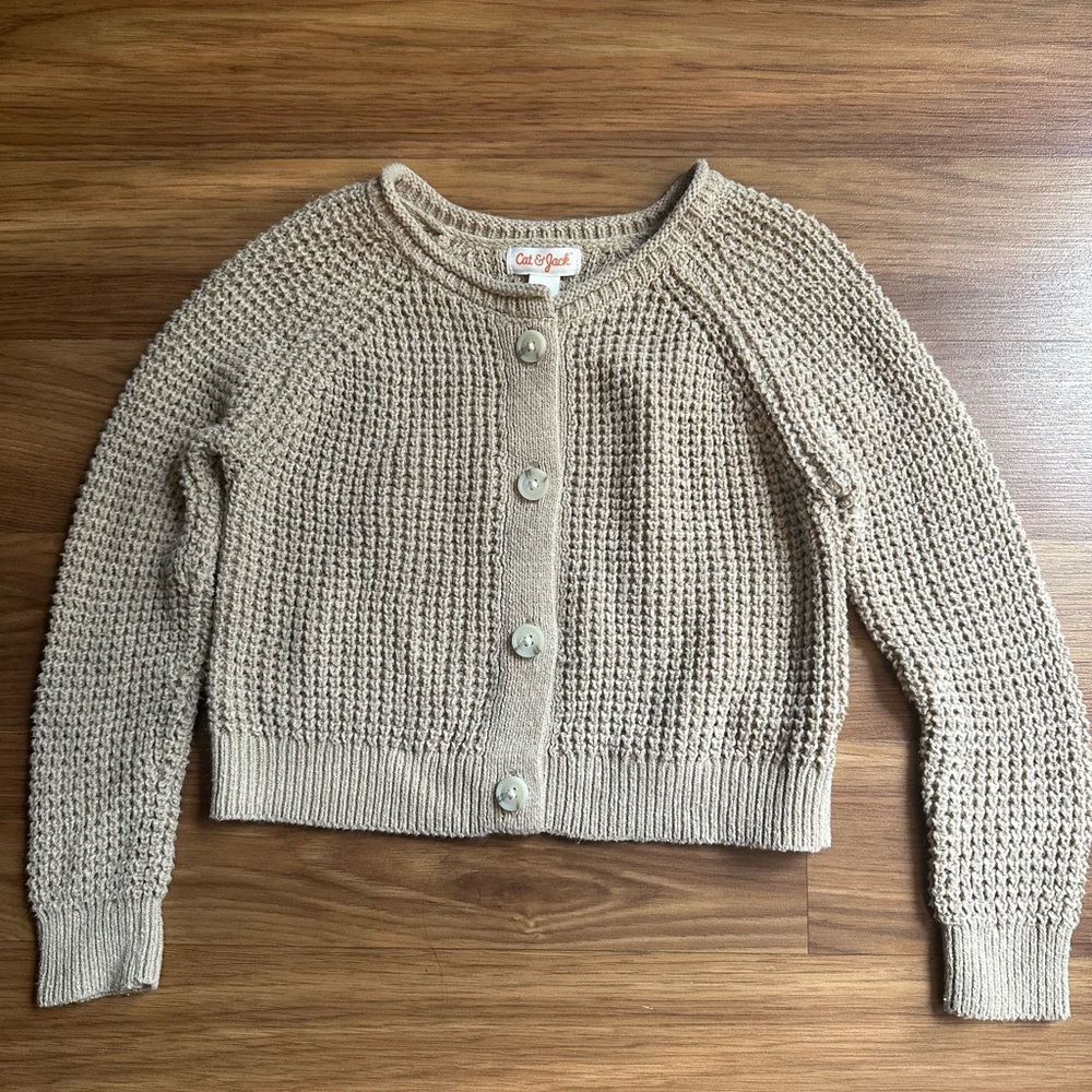 Cat & Jack Beige Button-Up Cardigan